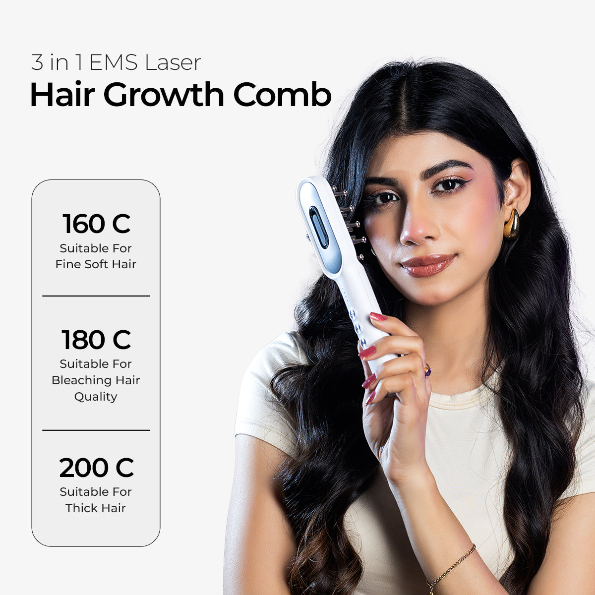 3 in 1 EMS Laser Hair Growth Comb - Purple Hifu Anti Wrinkle Device & Advanced Machines in Pakistan